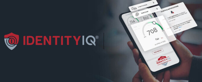 Review of IdentityIQ, Phone with product demo and logo overlay